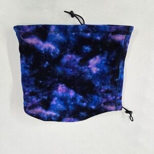 Victoria Secret PINK‎ Women Scarf OS Blue Galaxy Fleece Face Neck Wrap
